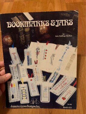Vintage 1982 Bookmarks and Jars Cross Stitch Craft Booklet Amy Stallings Skelton